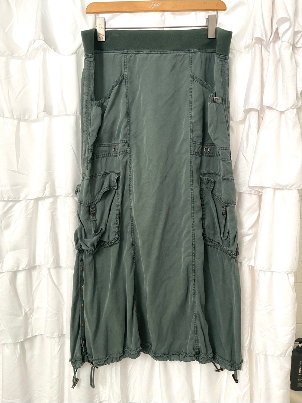 XCVI Olive Green Cargo Maxi Skirt - Picture 5 of 5